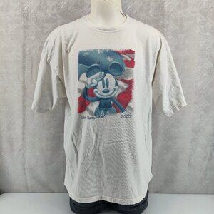 Vintage Walt Disney World Shirt Men 2XL White Mickey Mouse Patriotic Y2K 2003